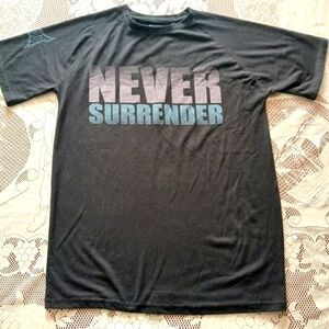 #0171 Never Surrender Boys Black Tap-Out T-Shirt Size Large